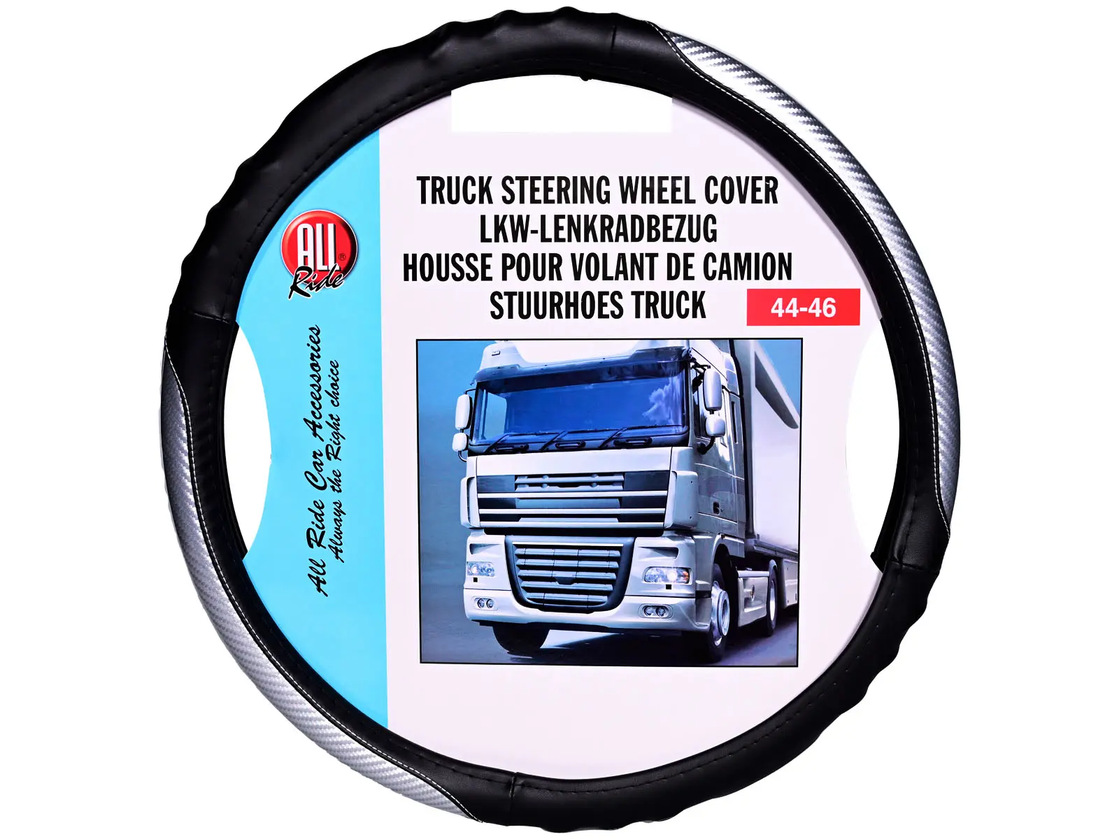 ALL Ride LKW-Lenkradbezug, 44-46 cm,schwarz-silber