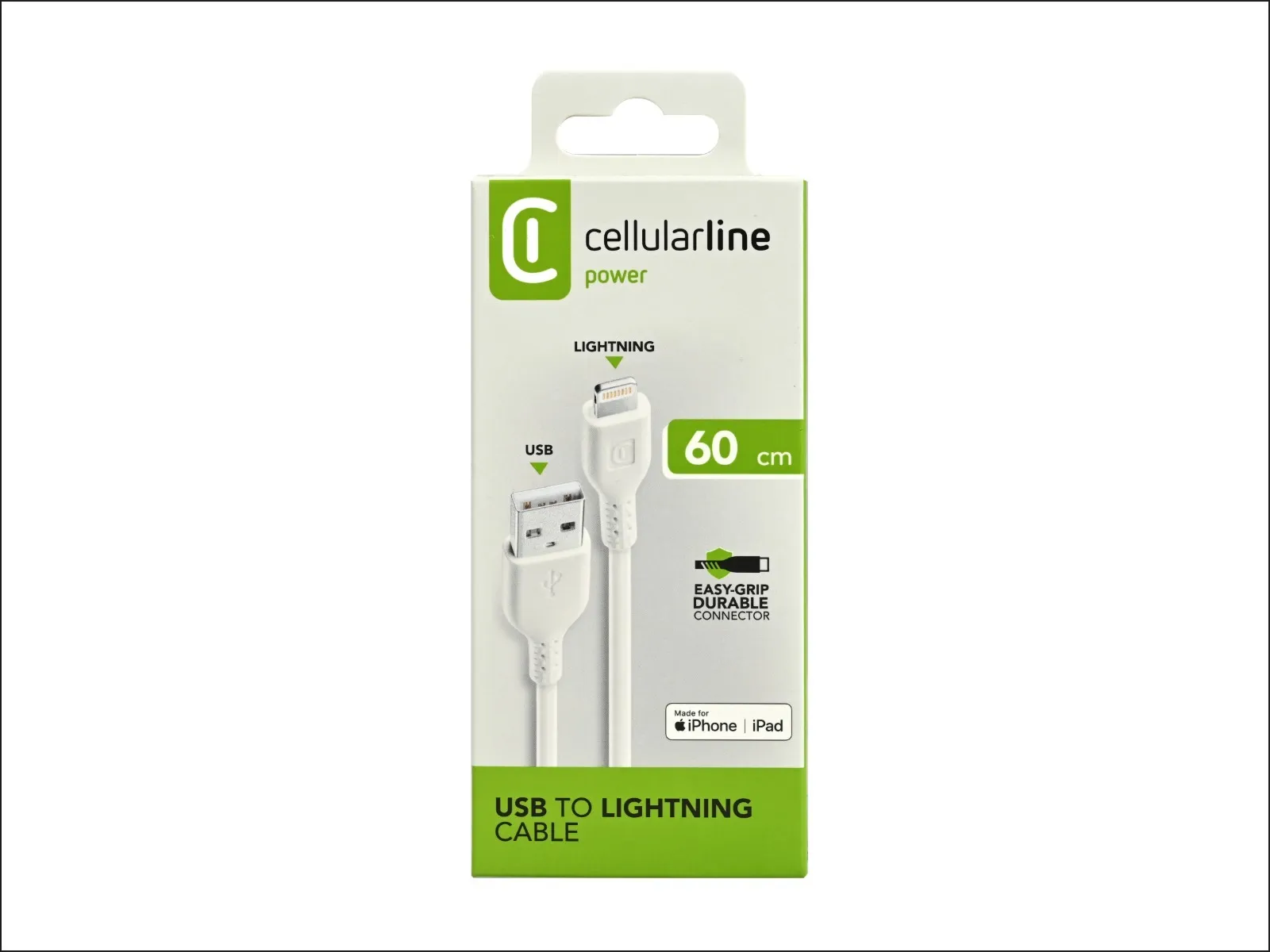 CL USB-A Kabel auf Lightning, 0,6m, weiß