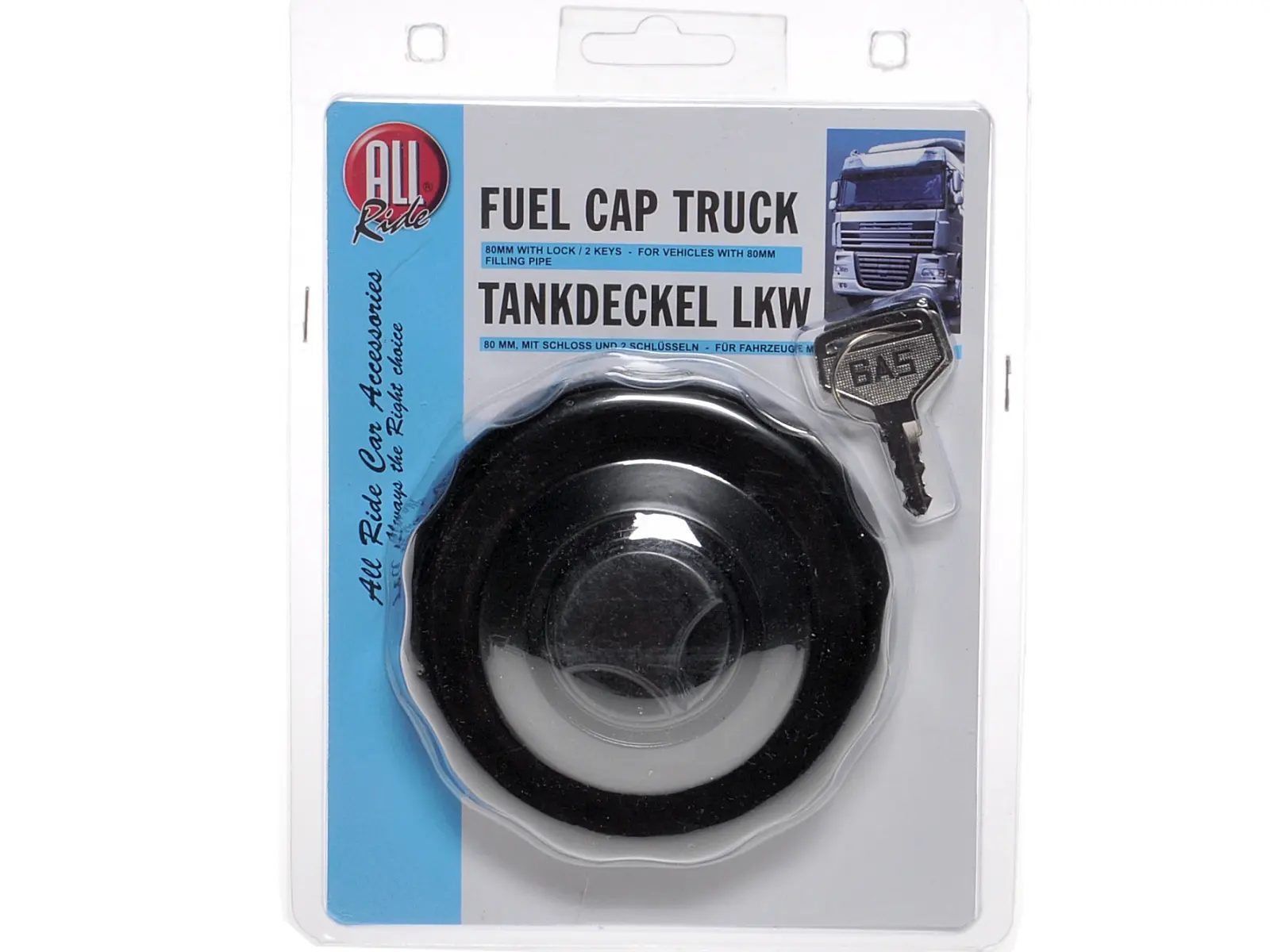 Tankdeckel LKW, 80mm mit Schloss & Schlüssel