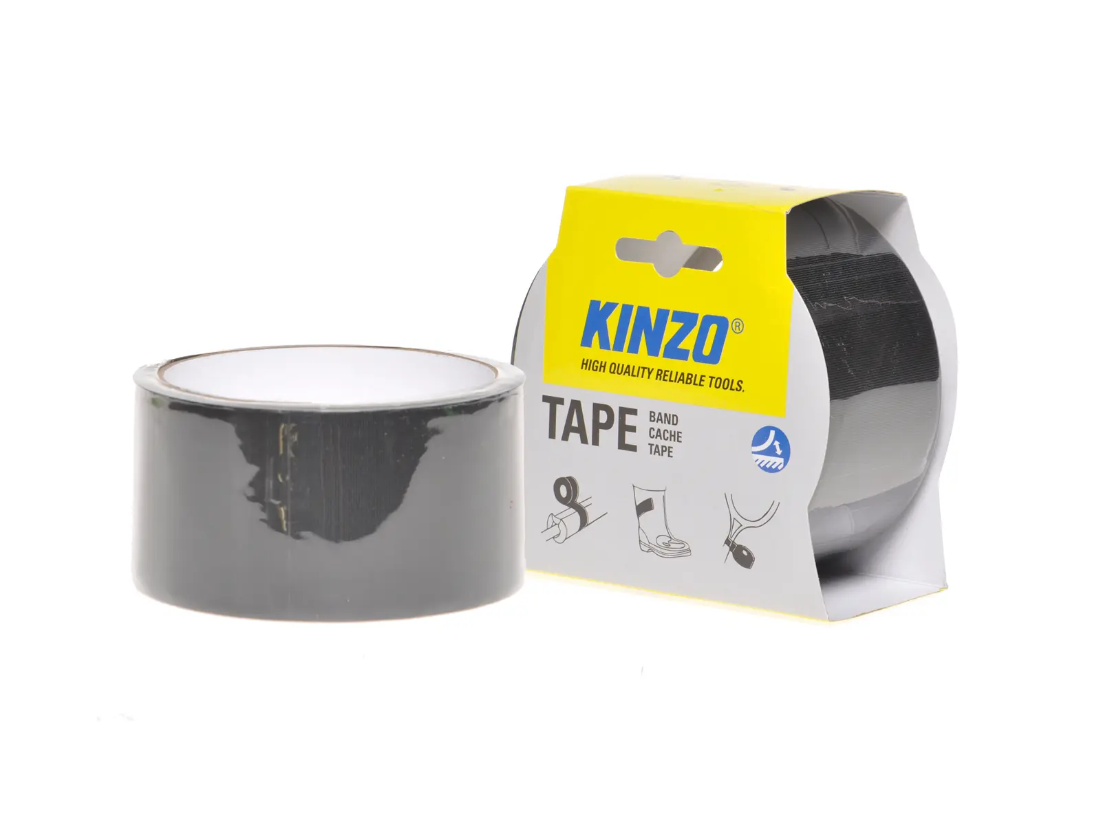 KINZO Klebeband schwarz, 10 m